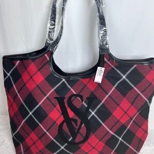 Victoria's Secret Red and Black Checkered Tote